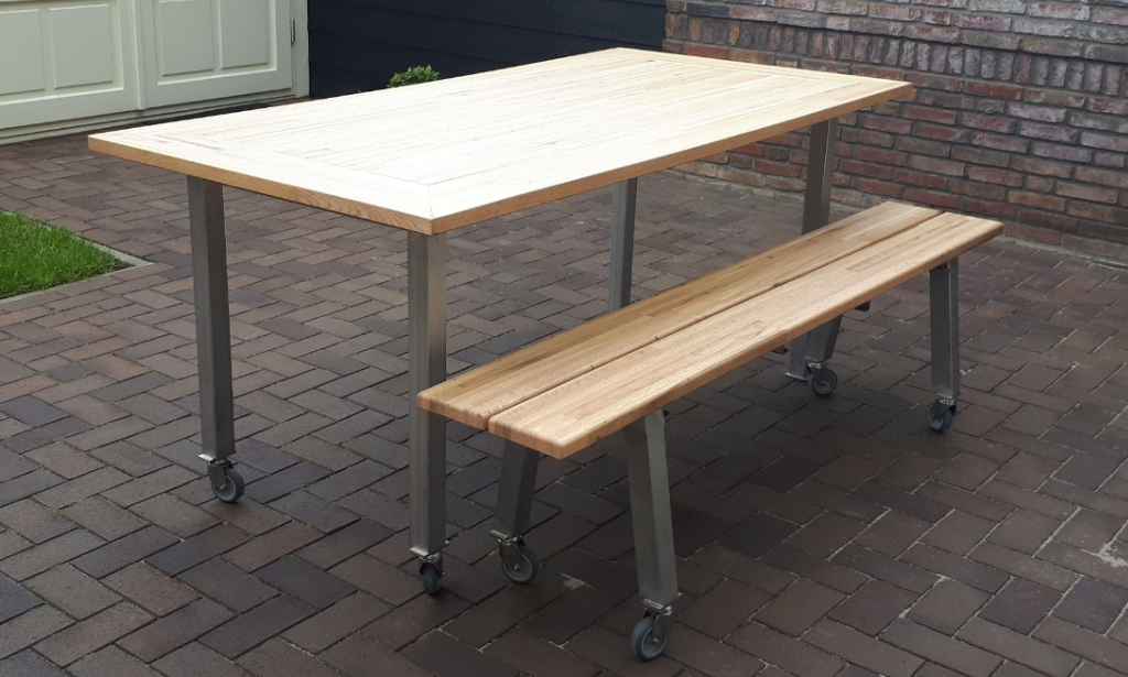 RVS onderstel tafel & bank